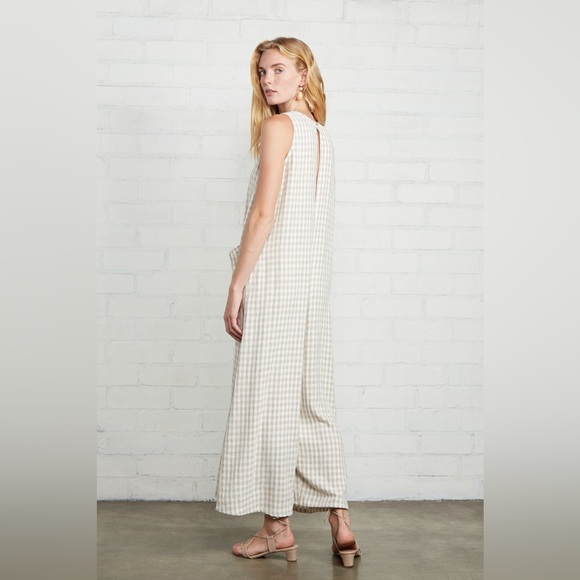 Rachel Pally Linen blend Remy Jumpsuit in Tan Gingham - Picture 3 of 15